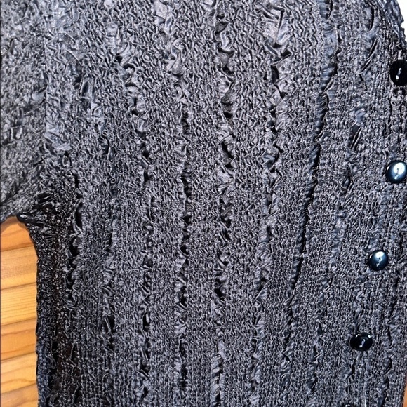NWT Reversible Black Floral Crush Cardigan Size L/XL From The Seton Shop - Picture 9 of 12